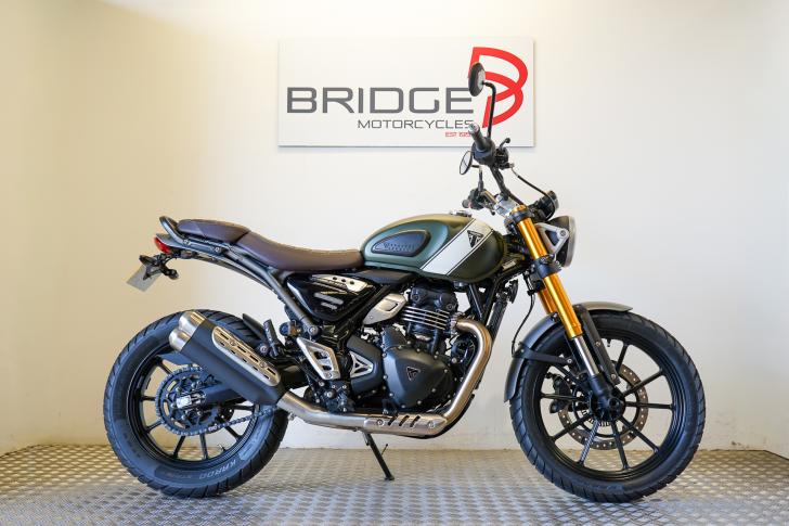Here's a photo of the TRIUMPH SCRAMBLER 400 X, currently available for sale