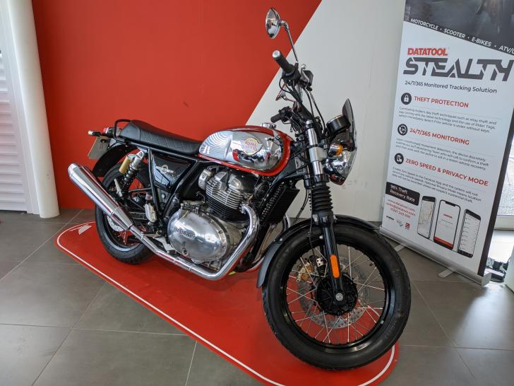 Here's a photo of the ROYAL ENFIELD INTERCEPTOR 650 TWIN CHROME, currently available for sale